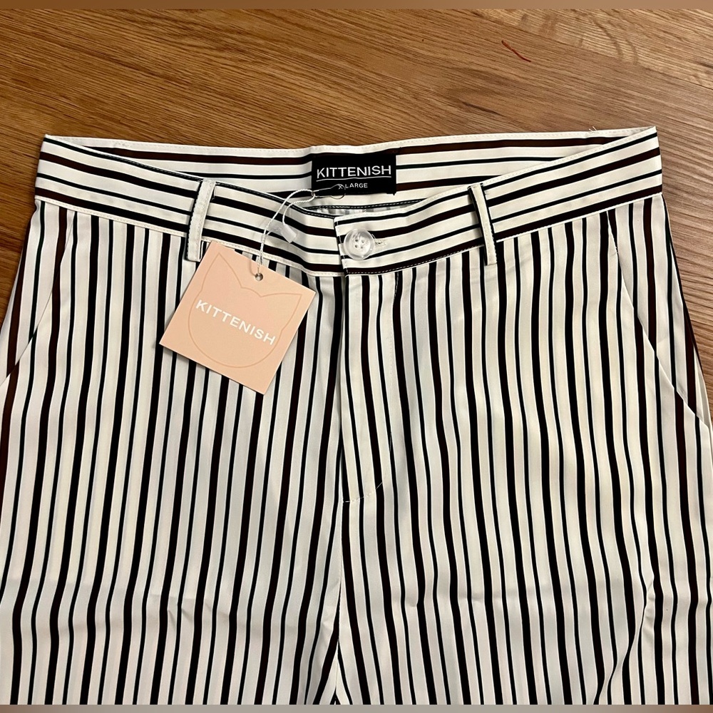 Kittenish White/Brown/Green Trouser Work Pants ✨ Size X-Large ✨